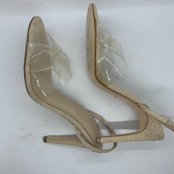 RAYE x House of Harlow Clear Bow Sandal Heels - Picture 3 of 5